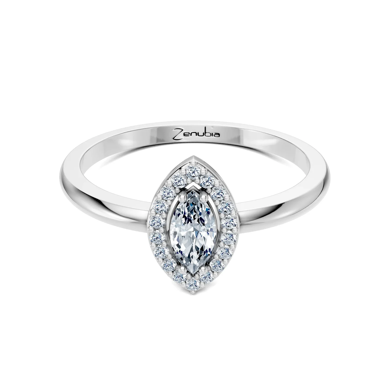 Zenubia_Schmuck_Winterthur_Verlobungsring_LEANA_front_Weissgold