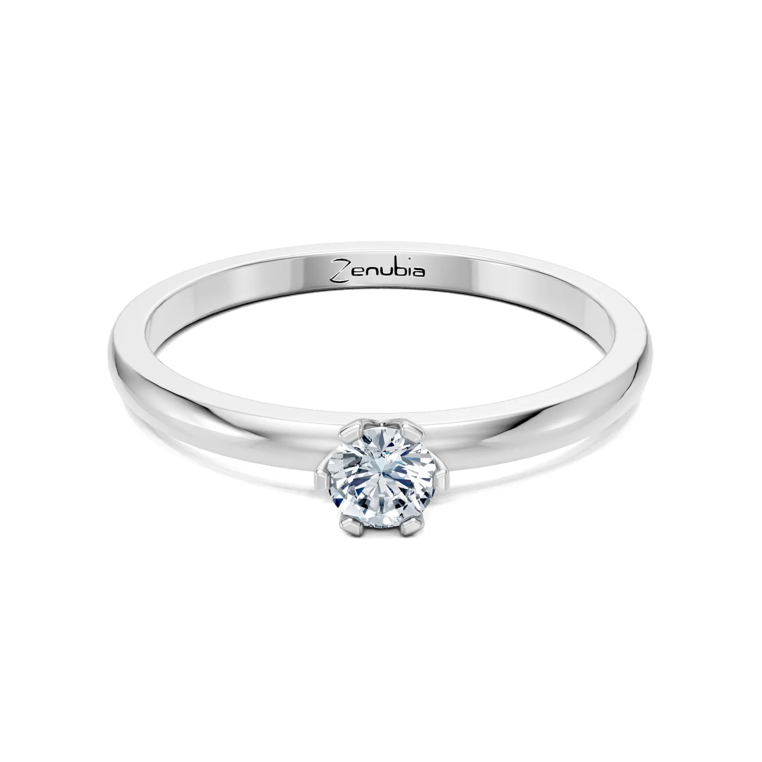 Zenubia_Schmuck_Winterthur_Verlobungsring_LEONIE_front_Weissgold