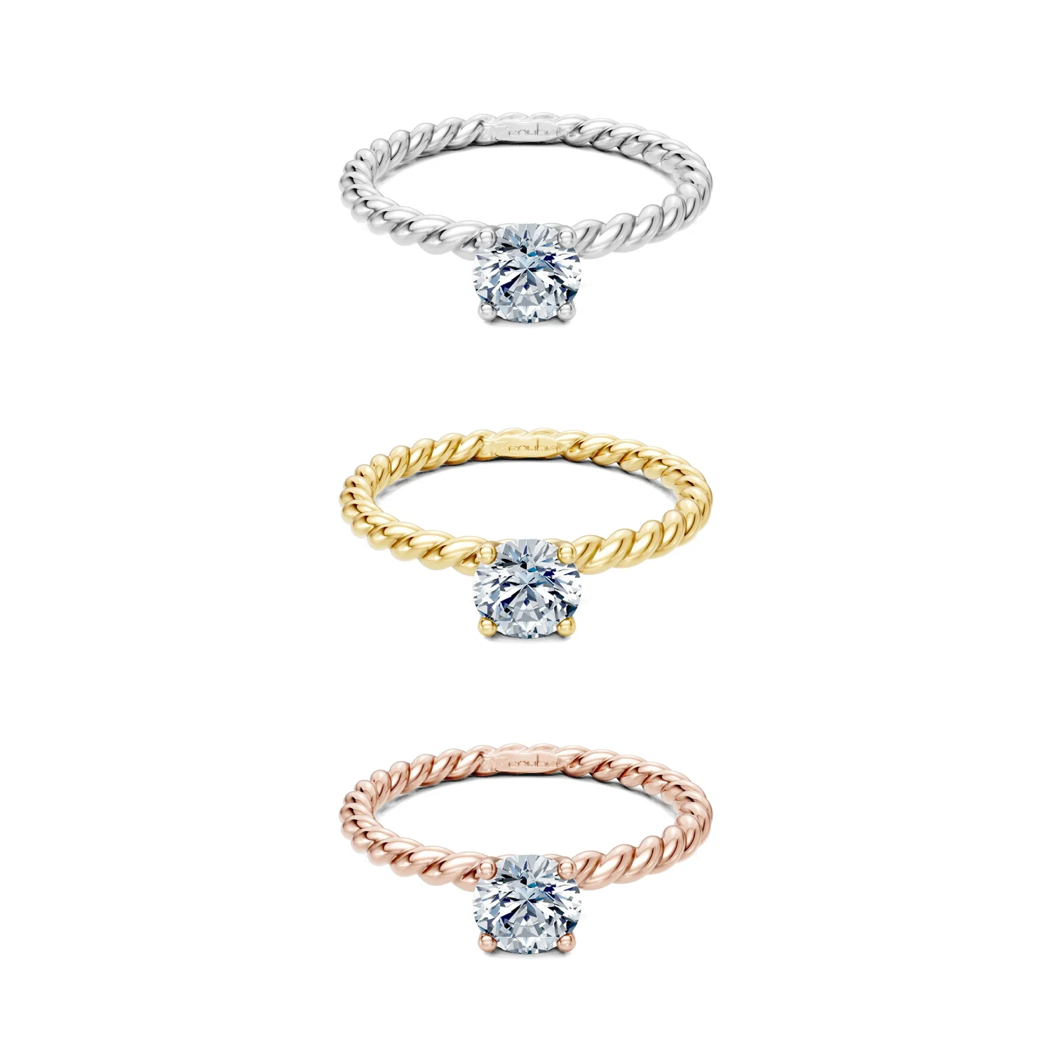 Fedora_3erKombi_Fedora-Verlobungsring_Zenubia_Weissgold_Gelbgold_Rosegold_Platin