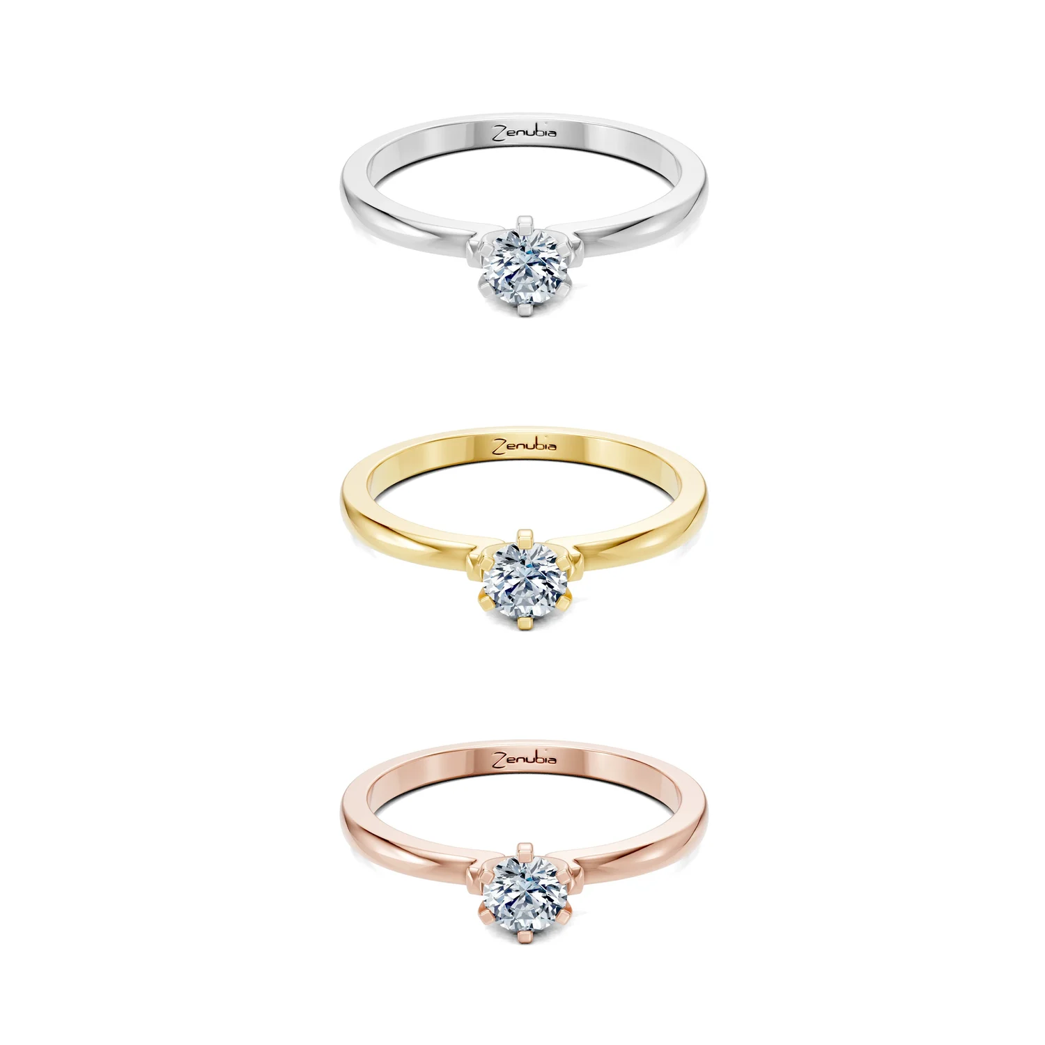 Fibi_3erKombi_Fibi-Verlobungsring_Zenubia_Weissgold_Gelbgold_Rosegold_Platin