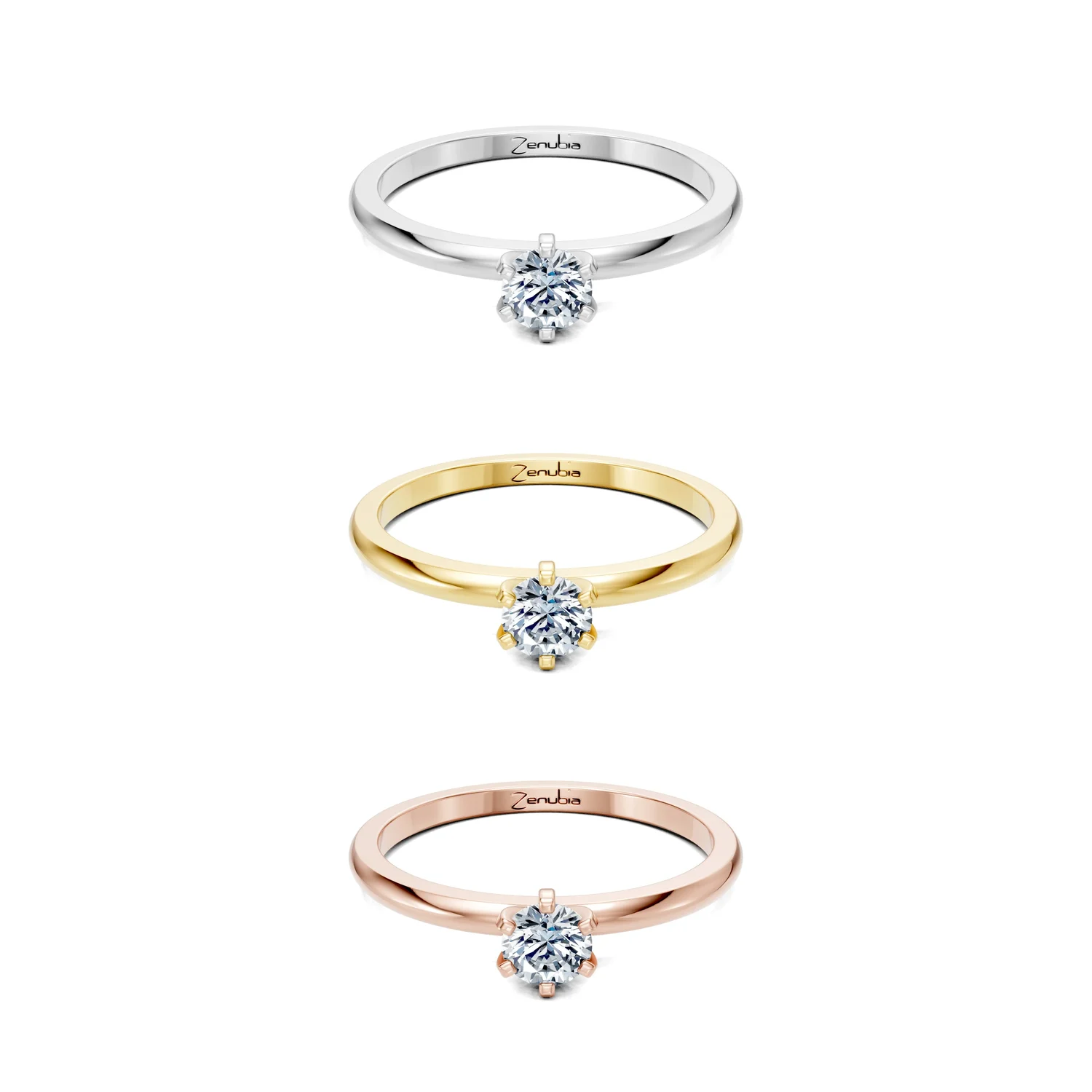 Fiorella_3erKombi_Fiorella-Verlobungsring_Zenubia_Weissgold_Gelbgold_Rosegold_Platin