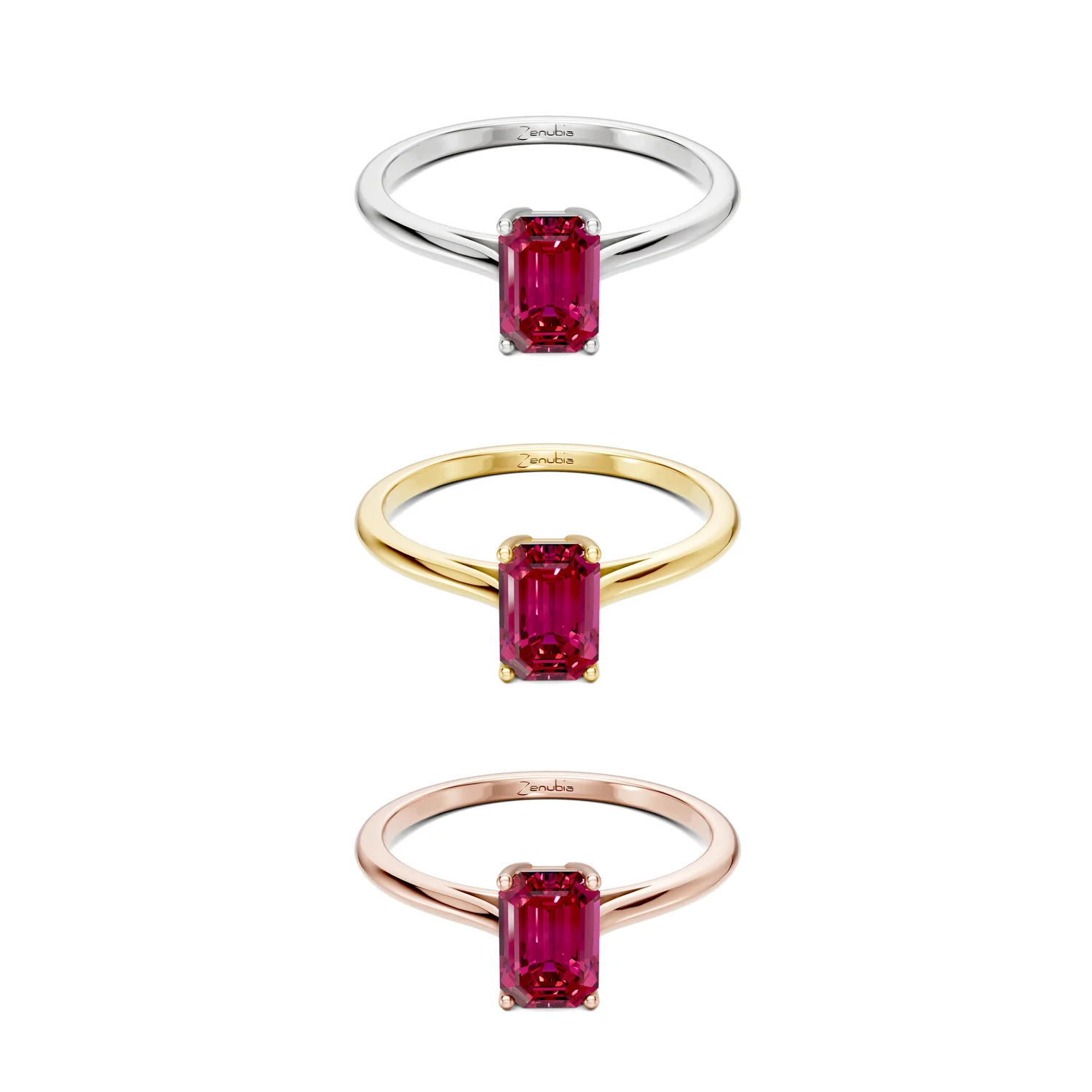 Flavia_3erKombi_Flavia-Verlobungsring_Zenubia_Weissgold_Gelbgold_Rosegold_Platin