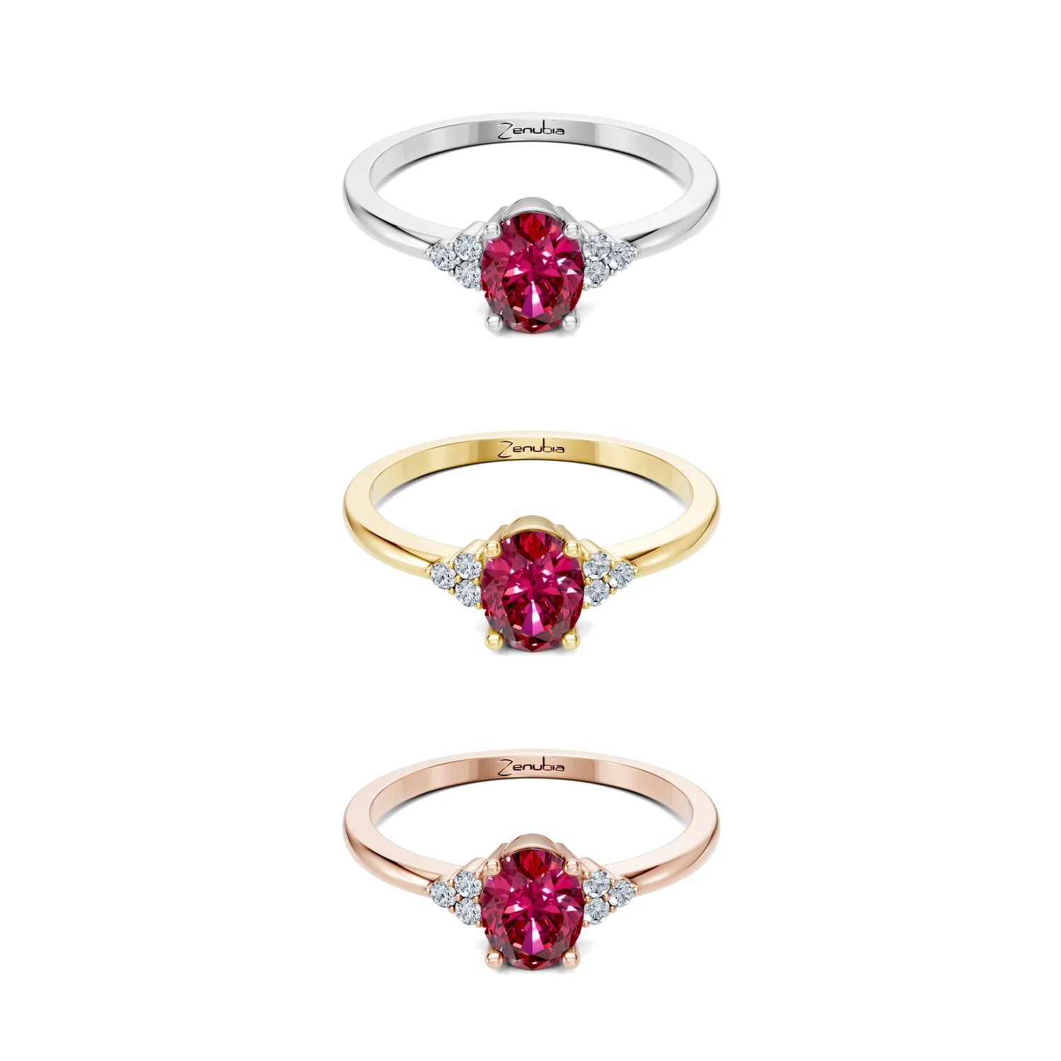 Florina_3erKombi_Florina-Verlobungsring_Zenubia_Weissgold_Gelbgold_Rosegold_Platin