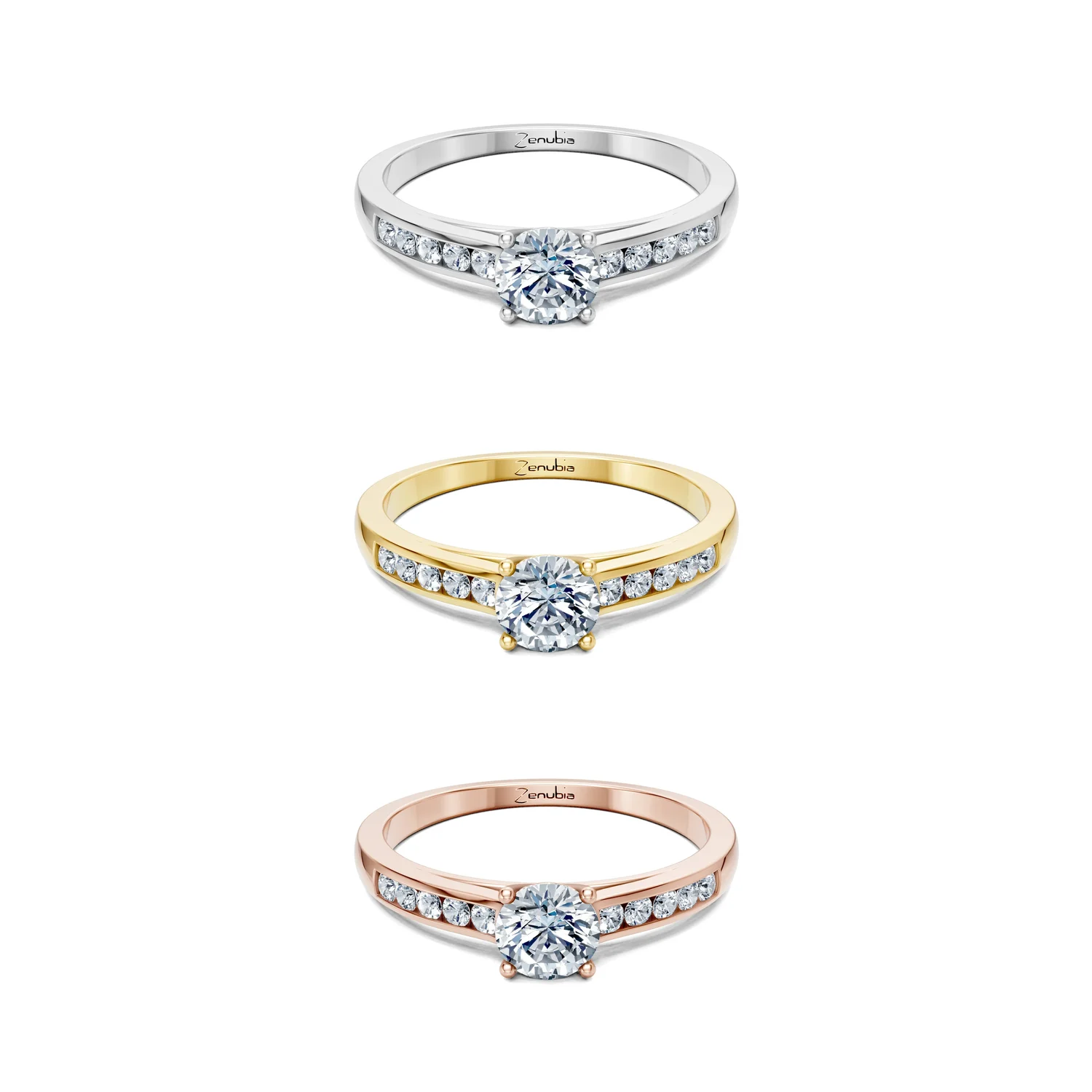 Julie_3erKombi_Julie-Verlobungsring_Zenubia_Weissgold_Gelbgold_Rosegold_Platin