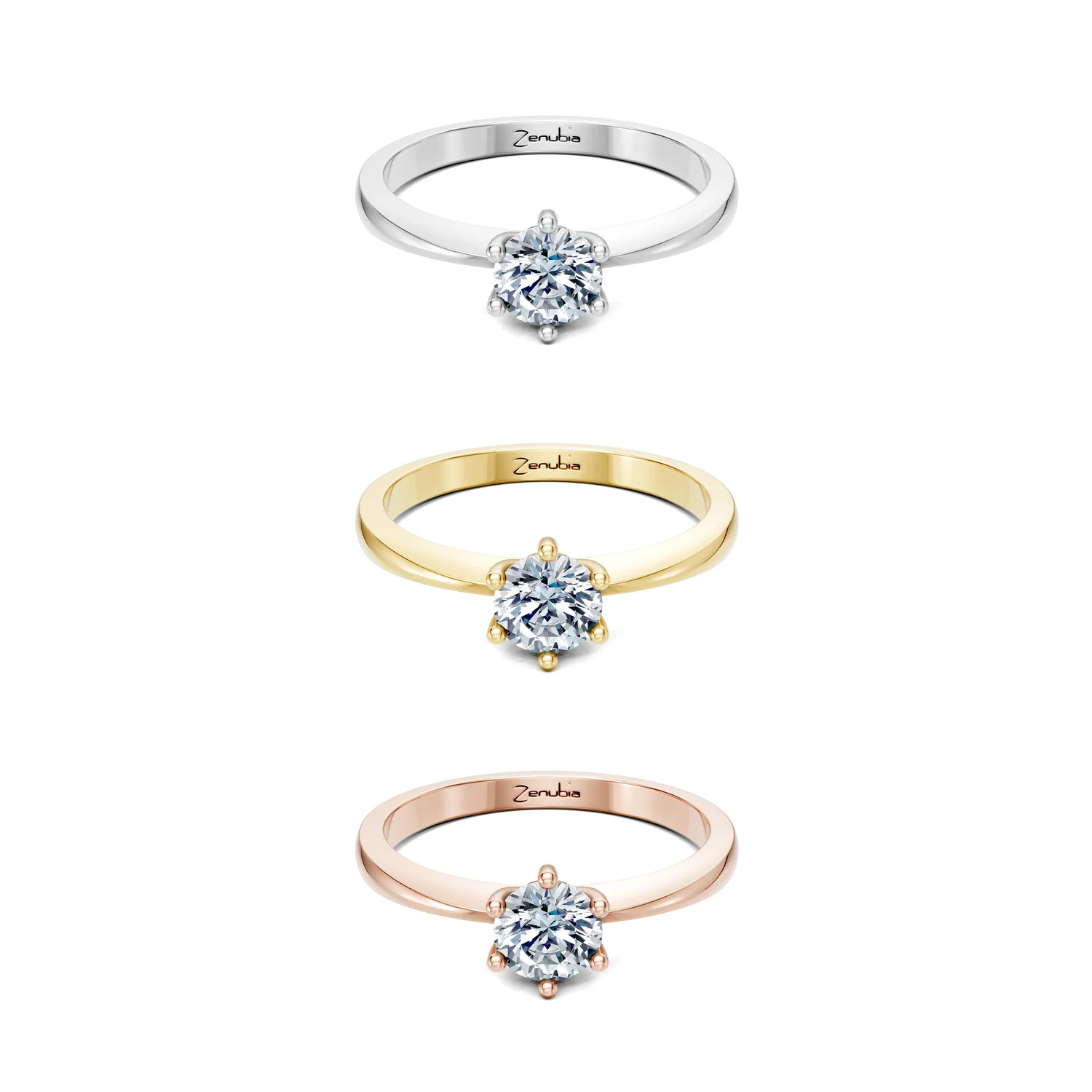 Lena_3erKombi_Lena-Verlobungsring_Zenubia_Weissgold_Gelbgold_Rosegold_Platin