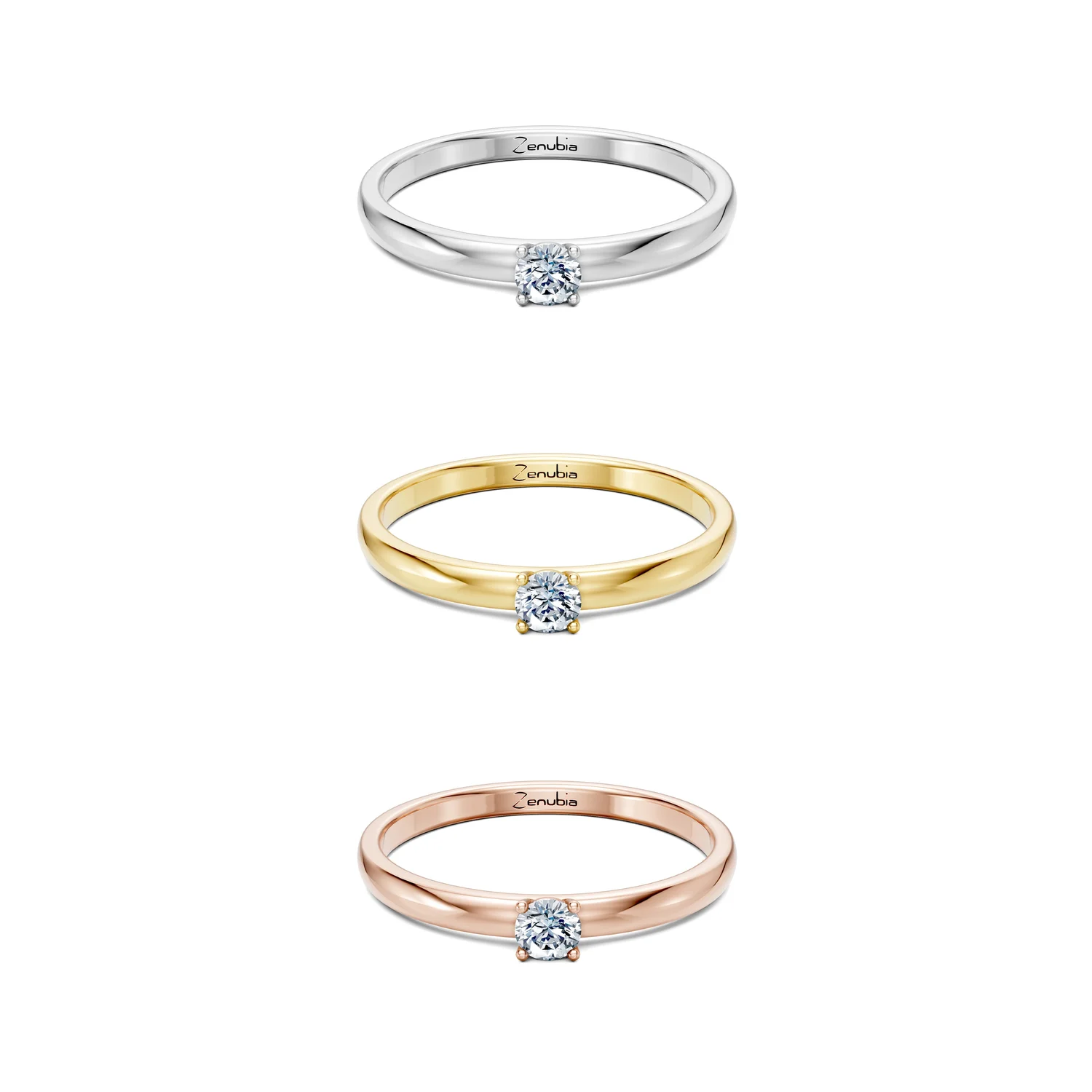 Lisa_3erKombi_Lisa-Verlobungsring_Zenubia_Weissgold_Gelbgold_Rosegold_Platin