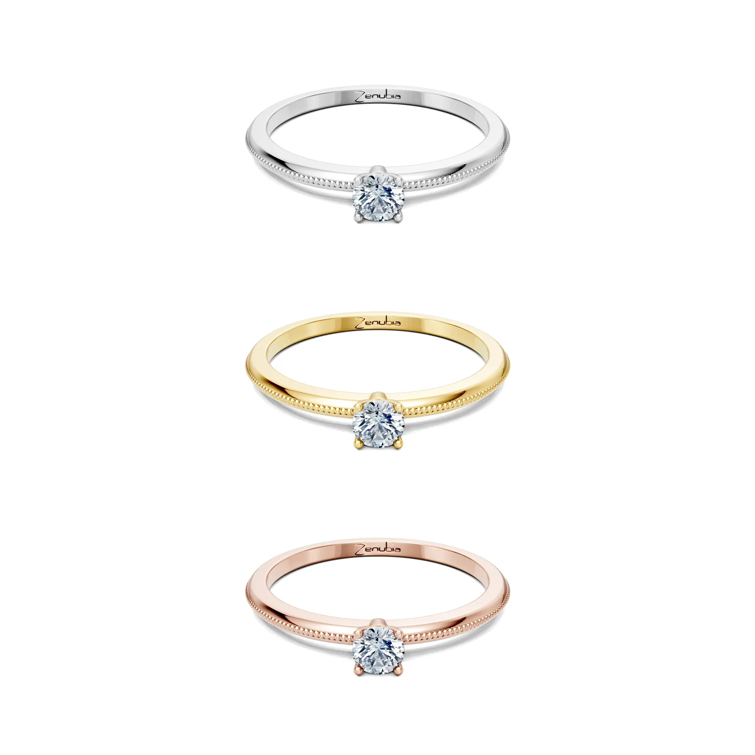 Loana_3erKombi_Loana-Verlobungsring_Zenubia_Weissgold_Gelbgold_Rosegold_Platin