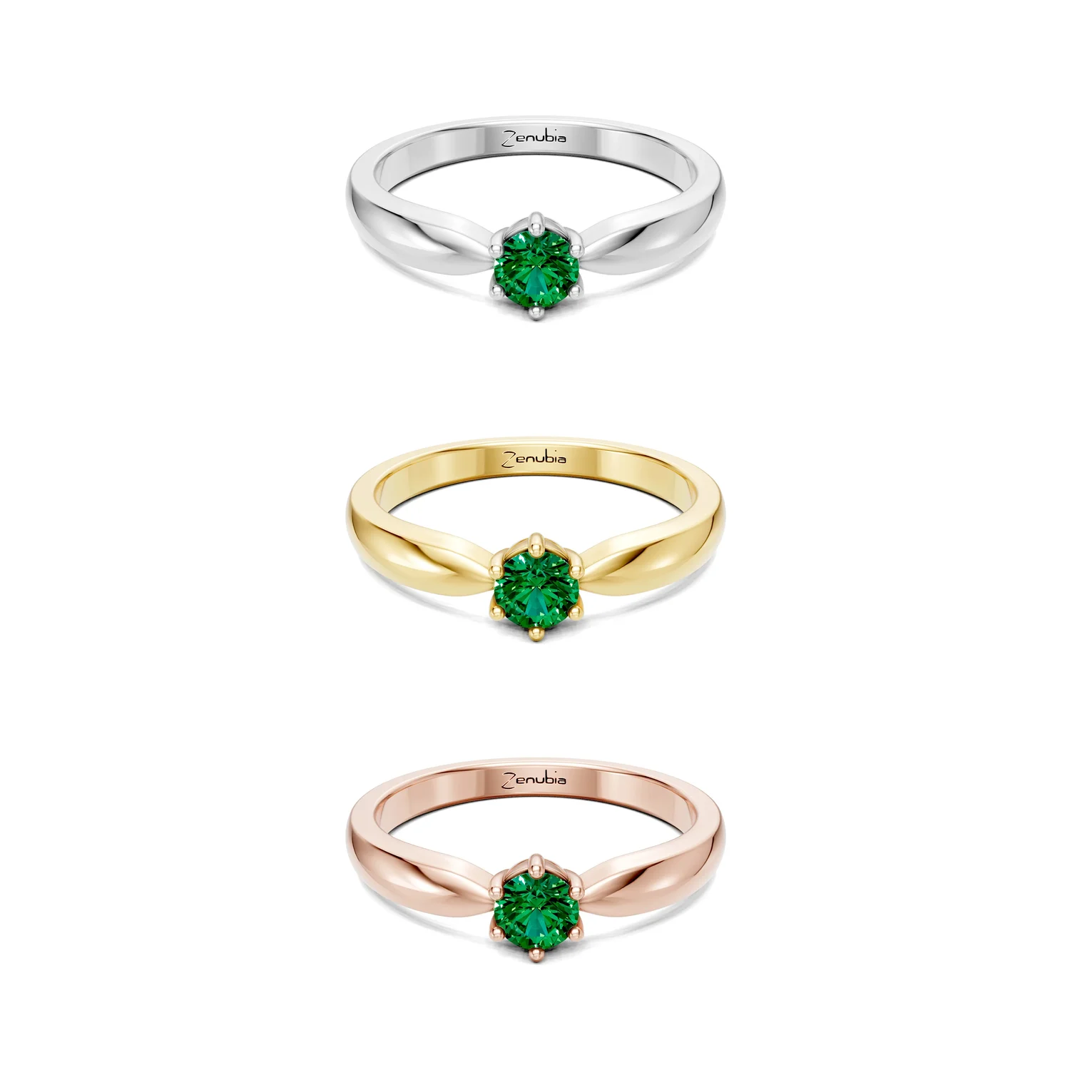 Maia_3erKombi_Maia-Verlobungsring_Zenubia_Weissgold_Gelbgold_Rosegold_Platin
