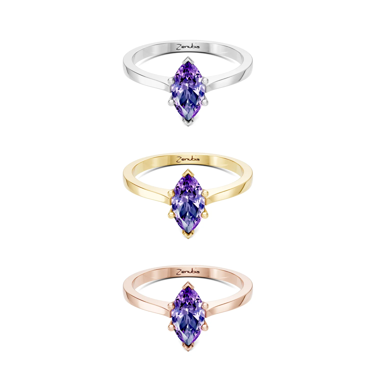Mandy_3erKombi_Mandy-Verlobungsring_Zenubia_Weissgold_Gelbgold_Rosegold_Platin