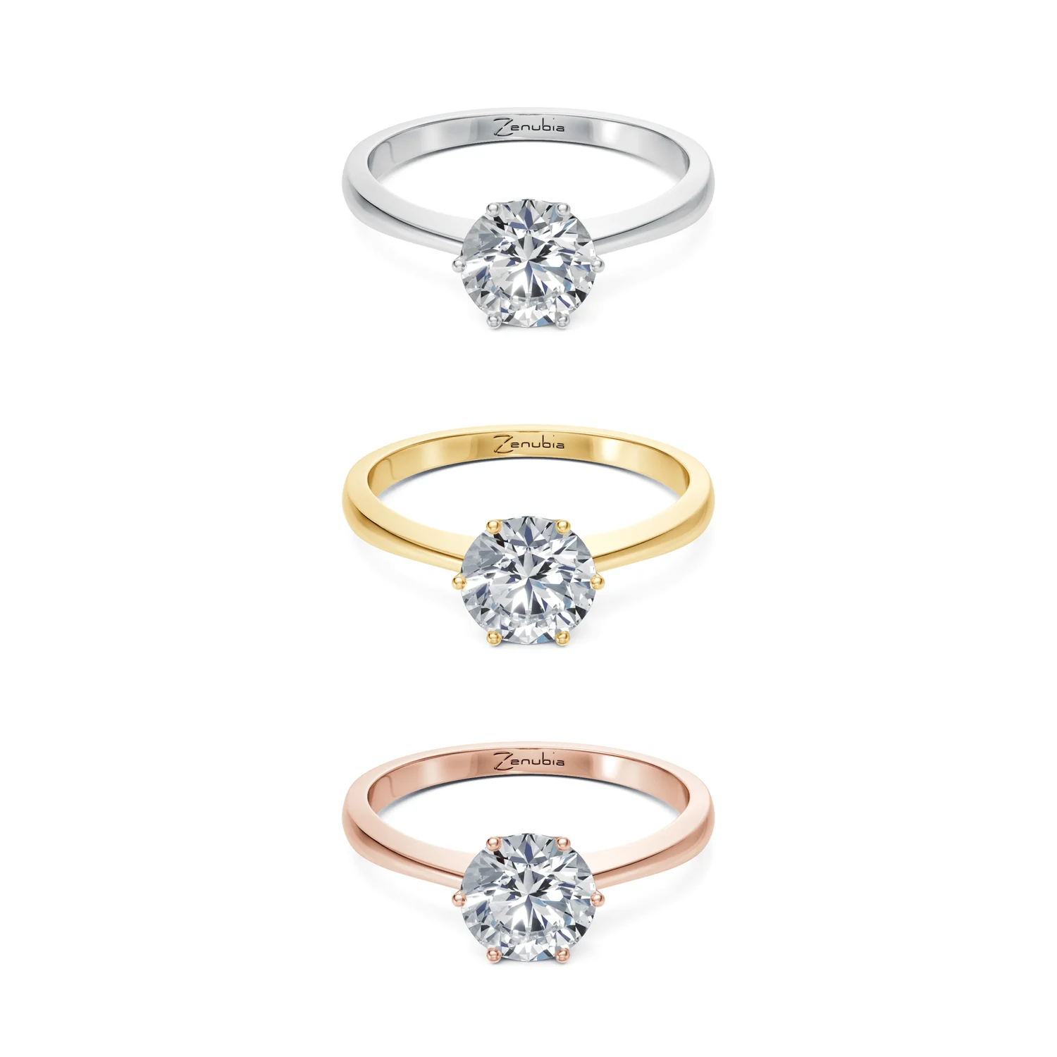 Milena_3erKombi_MILENA_ZenubiaSpecial_-Verlobungsring_Zenubia_Weissgold_Gelbgold_Rosegold_Platin
