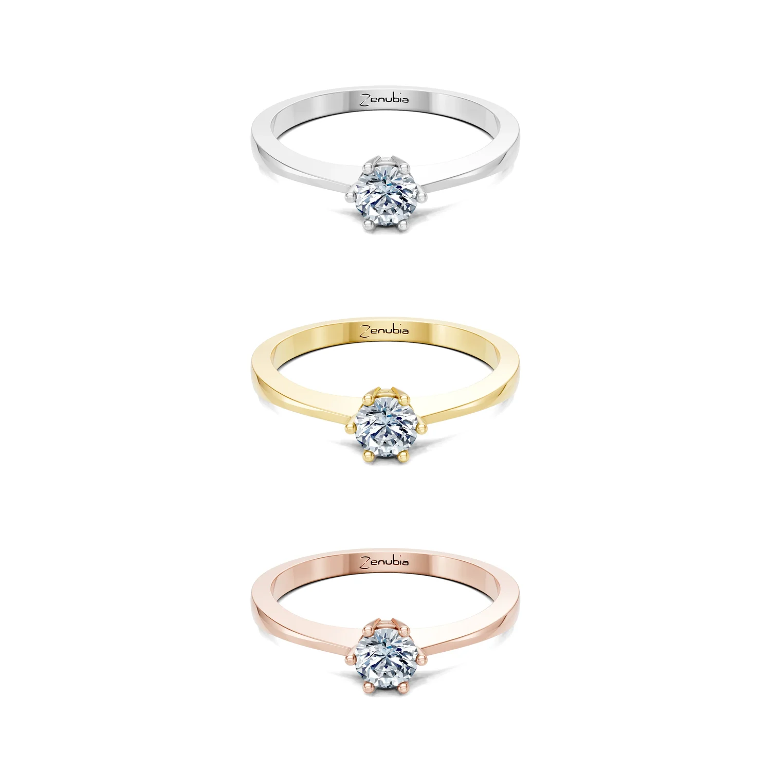 Milena_3erKombi_Milena-Verlobungsring_Zenubia_Weissgold_Gelbgold_Rosegold_Platin