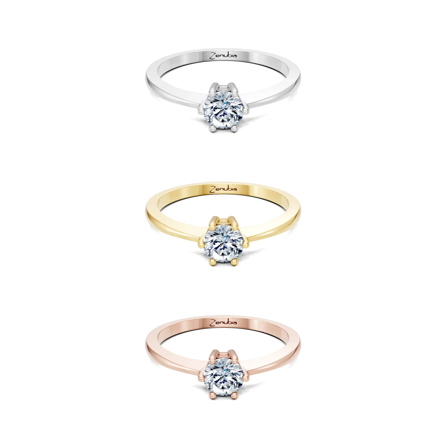 Queen_3erKombi_Queen-Verlobungsring_Zenubia_Weissgold_Gelbgold_Rosegold_Platin