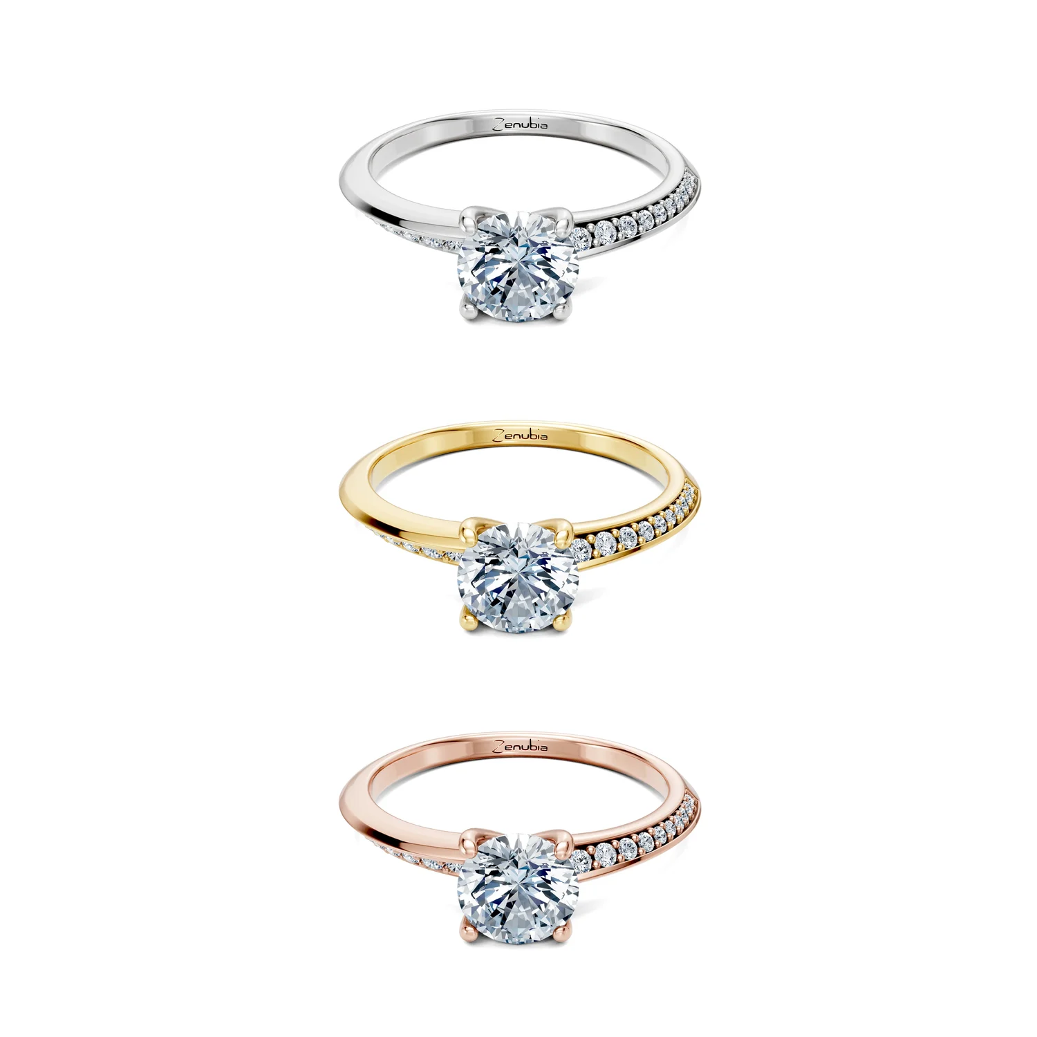 Sabina_3erKombi_Sabina-Verlobungsring_Zenubia_Weissgold_Gelbgold_Rosegold_Platin