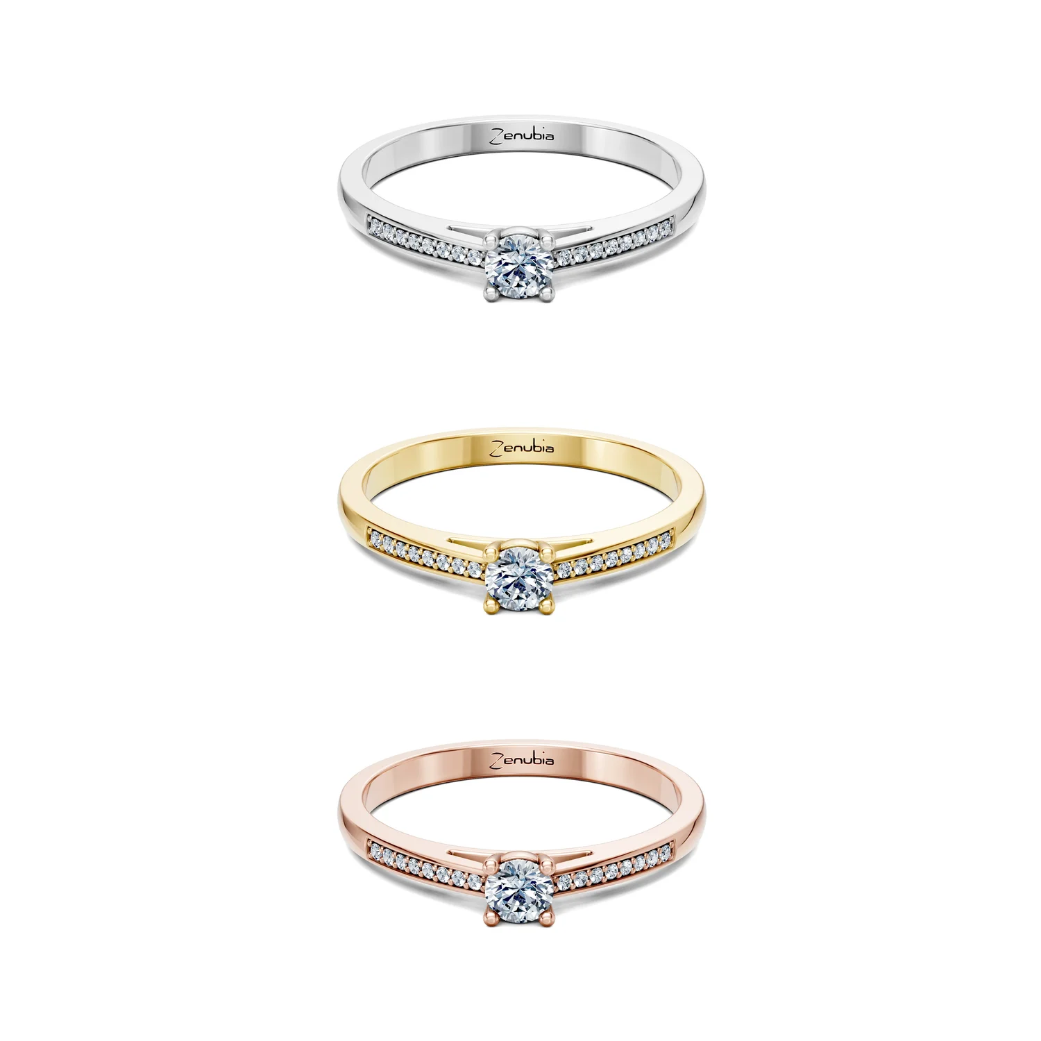 Sarah_3erKombi_Sarah-Verlobungsring_Zenubia_Weissgold_Gelbgold_Rosegold_Platin