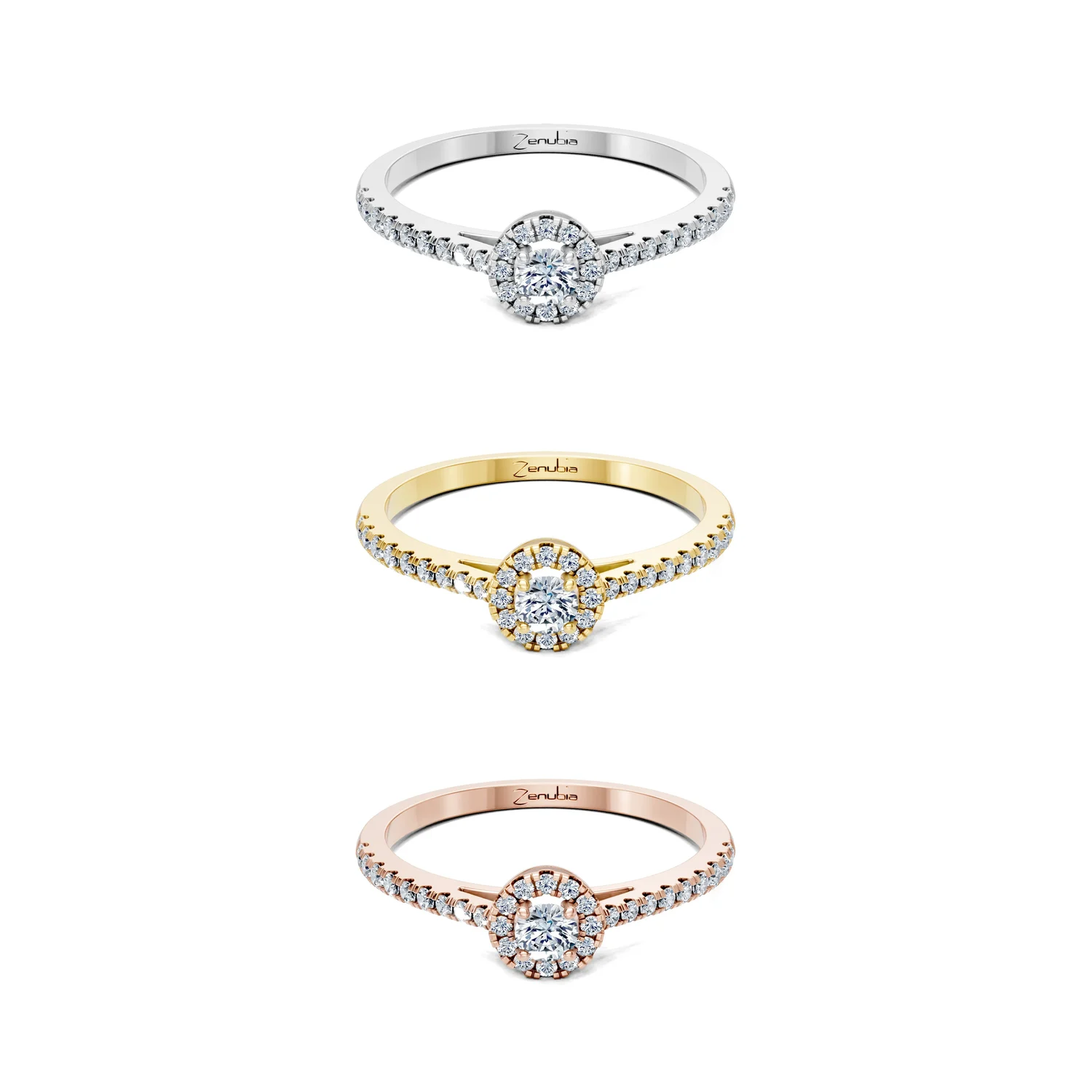 Sophia_3erKombi_Sophia-Verlobungsring_Zenubia_Weissgold_Gelbgold_Rosegold_Platin