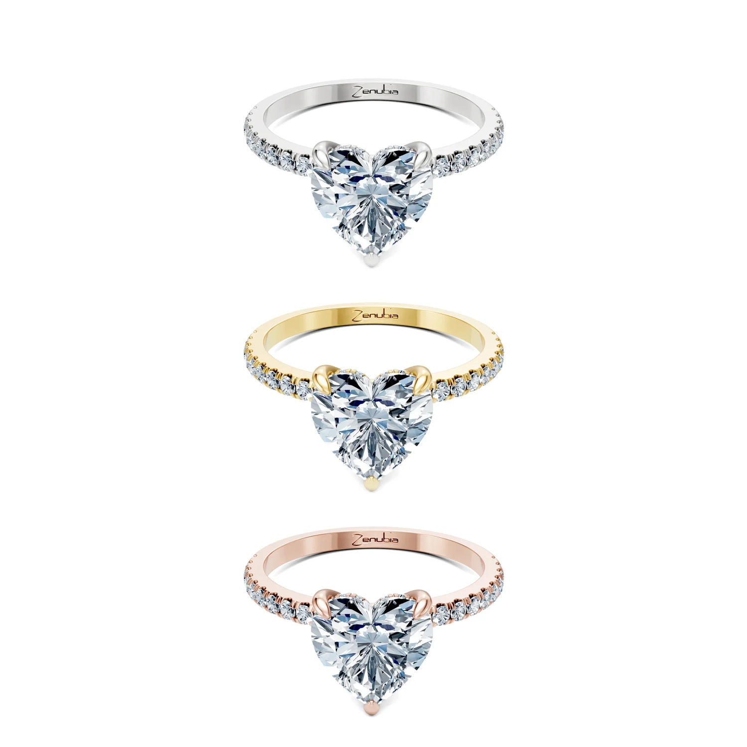 Zazou_3erKombi_Zazou-Verlobungsring_Zenubia_Weissgold_Gelbgold_Rosegold_Platin
