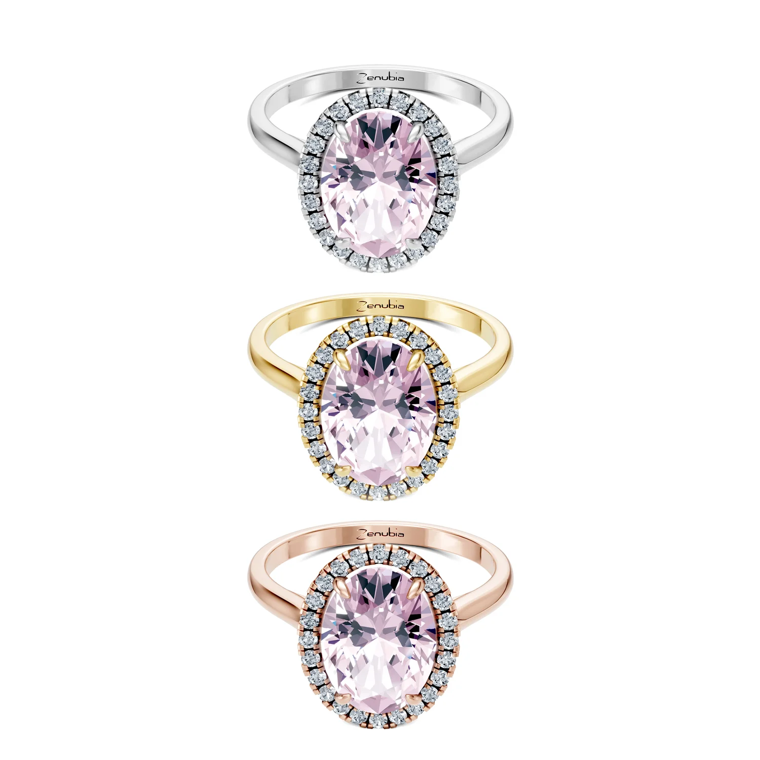 Zelia_3erKombi_Zelia-Verlobungsring_Zenubia_Weissgold_Gelbgold_Rosegold_Platin