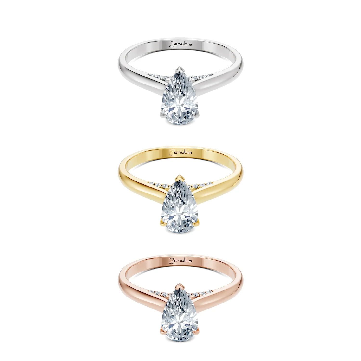 Zelis_3erKombi_Zelis-Verlobungsring_Zenubia_Weissgold_Gelbgold_Rosegold_Platin