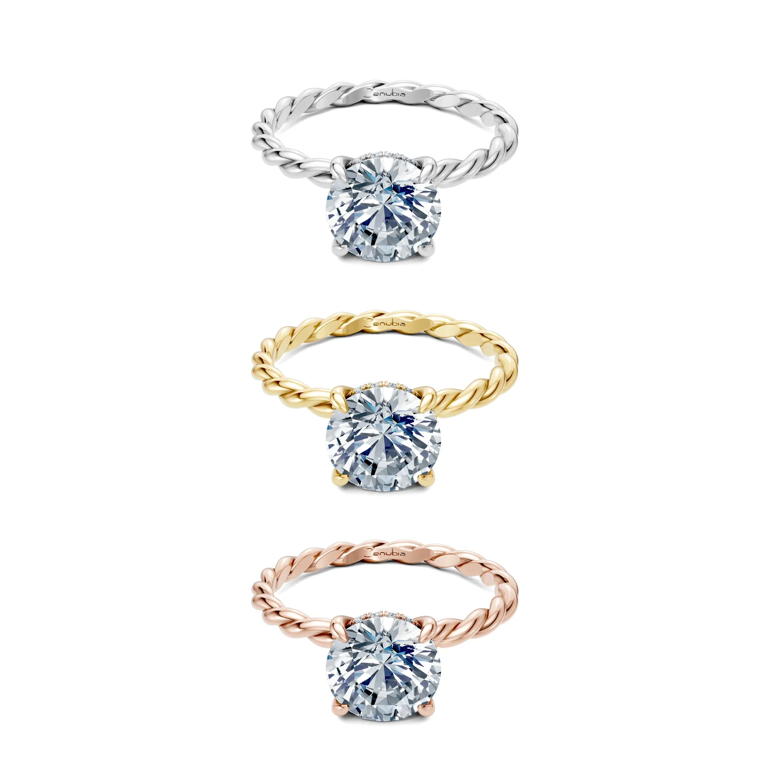 Zenu_3erKombi_Zenu-Verlobungsring_Zenubia_Weissgold_Gelbgold_Rosegold_Platin